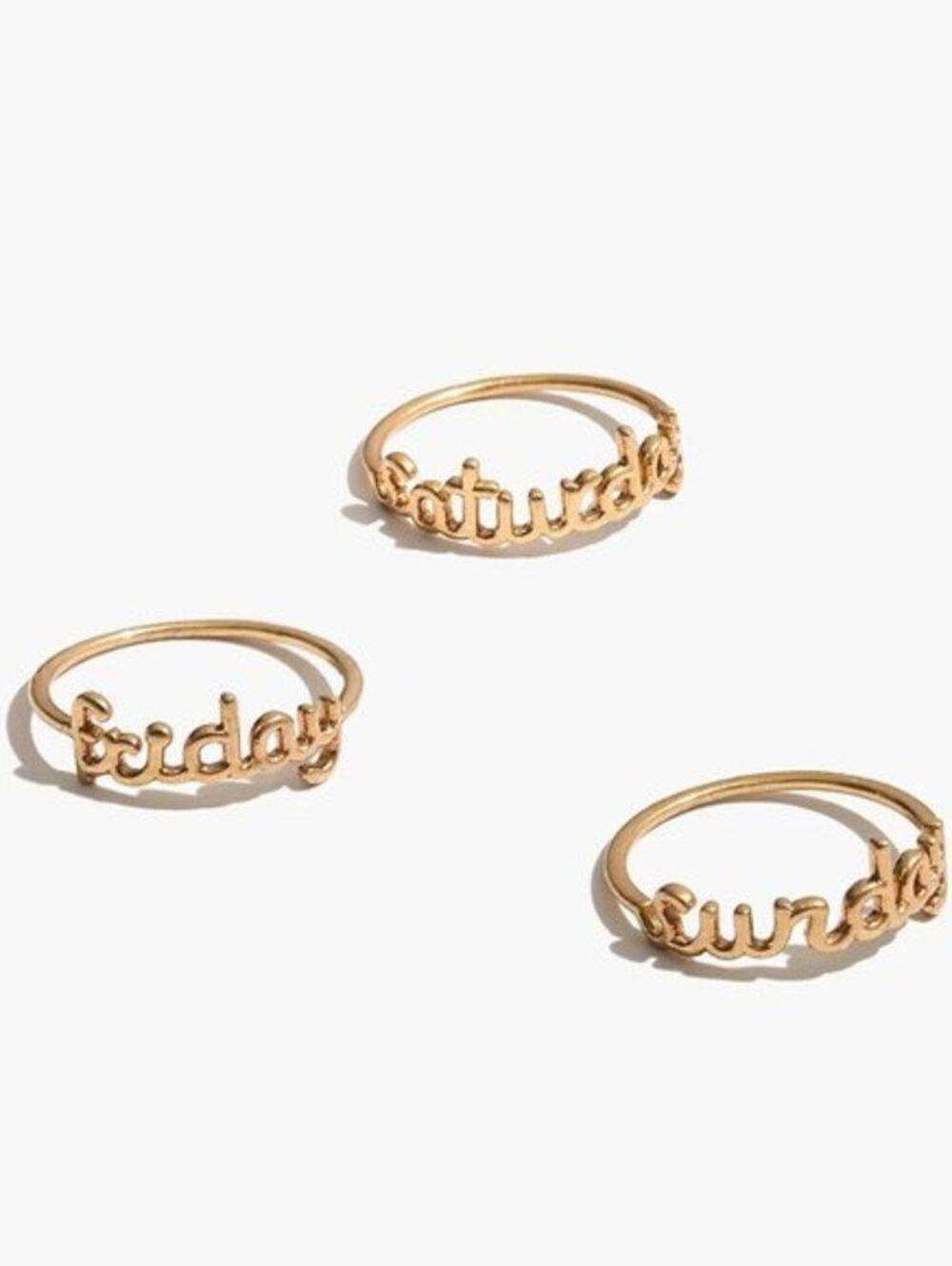 Madewell Friday Saturday Sunday Stacking Ring Set